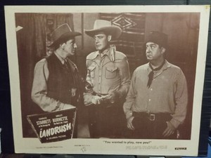 Lobby Card 1946 LANDRUSH Charles Starrett gets cash with gun
