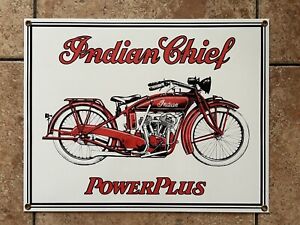 Indian Motorcycle  Chief Powerplus Metal Porcelain sign wall hanging Man Cave