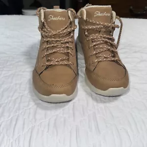 Skechers Women's Ultra Flex 2.0 Casual Mix Chestnut Tan Brown Ankle Boots sz 8.5 - Picture 1 of 7