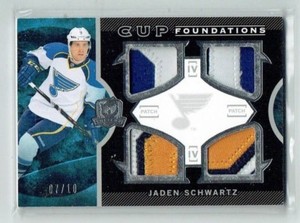 12-13 UD Upper Deck The Cup Foundations  Jaden Schwartz  /10  Quad Patches