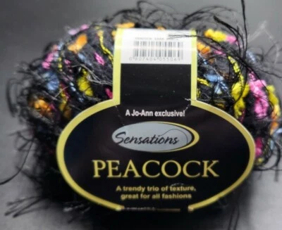 SKEIN/BALL OF JO-ANN SENSATIONS PEACOCK YARN - COLOR #10 BLACK - Image 1 of 4