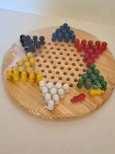 Chinese Checkers Strategic Educational Game  Classic Wooden Toddler Board Game