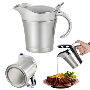Stainless Steel Double Insulated Gravy Boat Sauce Jug Kitchen Steak Jam Jug - Picture 1 of 10