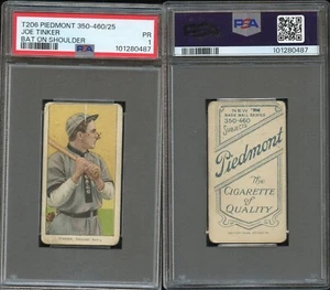 T206 Joe Tinker Bat on Shoulder Cubs HOF ~~ PSA 1 ~~ Piedmont 460 back - Picture 1 of 1