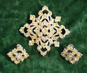 Vintage Sarah Coventry Brooch & Clip On Earring Set - 1960s - Exc. Condition - Picture 1 of 7
