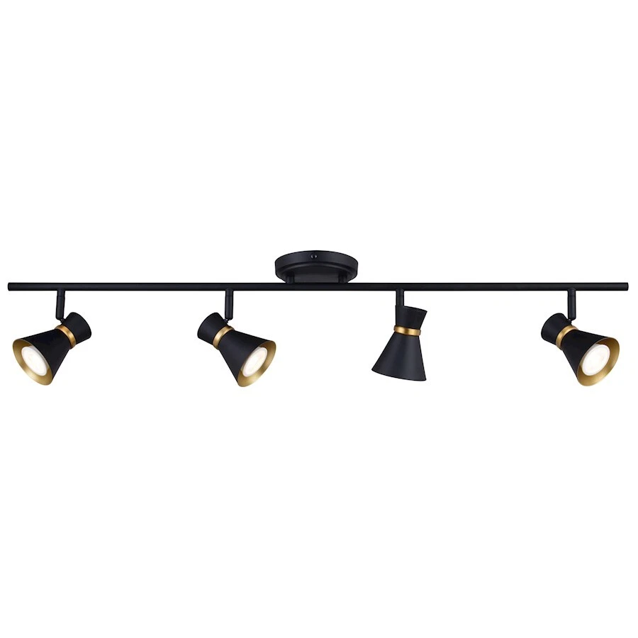Vaxcel Alto 4 Light LED Directional Light, Matte Black/Satin Brass - C0287 - Image 1 of 1