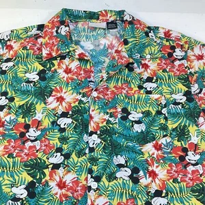 DISNEY MICKEY MOUSE HAWAII FLORAL ALOHA HAWAIIAN BAHAMA SHIRT Mens M - Picture 1 of 4