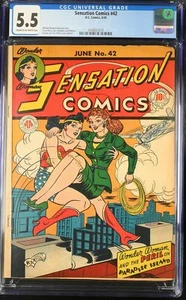 Sensation Comics #42 CGC FN- 5.5 Cream To Off White Wonder Woman! DC Comics 1945 - Picture 1 of 2