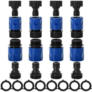 Bates- Garden Hose Quick Connectors 4 Set 3/4 Inch Male and Female Plastic Ho... - Picture 1 of 8