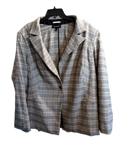 The Bryant Blazer Women's size 26 Black & White plaid Business Classic  pocket - Picture 1 of 8
