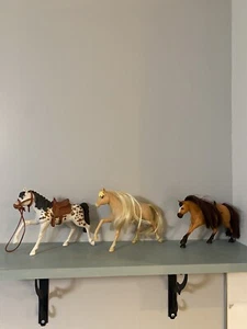 Spirit Horses Dreamworks lot of 3, one has bridle and saddle - Picture 1 of 8