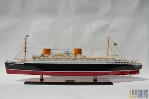 SS Bremen Schiffsmodell - SS Bremen Holzschiffsmodell - Zdjęcie 1 z 12