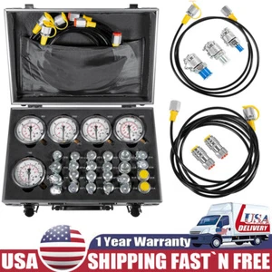 60P Hydraulic Pressure Test Kit for Excavator with 5 Gauges 24 Couplings 3 Hose - Picture 1 of 12