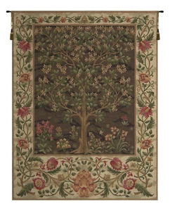 Tree of Life Beige William Morris Tapestry | Belgian Jacquard Wall Art - Picture 1 of 5