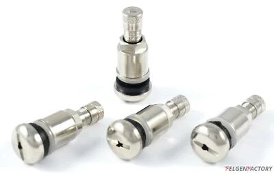 4 x 11,3mm Silber Metallventile Stahlventile Universal Felgenventile - Bild 1 von 3