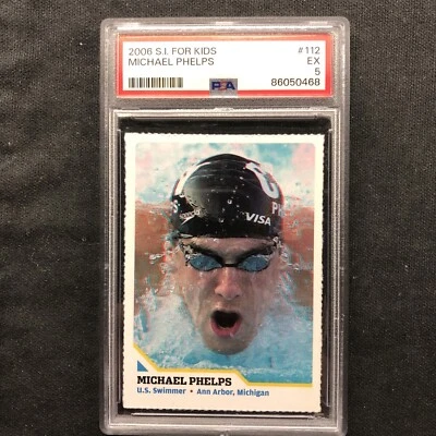 MICHAEL PHELPS RARO 2006 Sports Illustrated for Kids SI EE. UU. Juegos Olímpicos Natación PSA 5 Foto 1 de 2