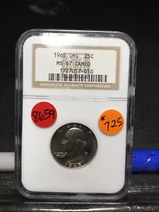 1965 Washington Quarter, SMS MS67 NGC Certified, 8659 - Picture 1 of 4