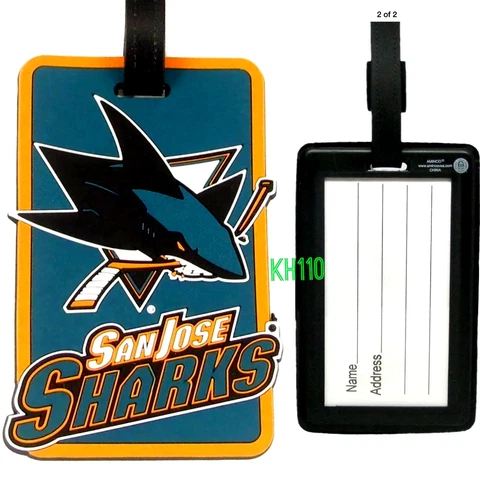 NHL San Jose Sharks Soft Luggage ID Bag Tags /Gym bag / Golf bag Cover