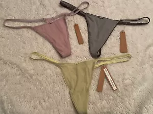 L XL? Skims STRING THONG Panty Lot Set Soft Fits Everybody Orchid Sage Pacific - Picture 1 of 11