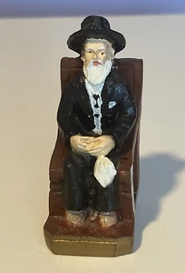 Vintage White Haired Man Sitting In Chair Clay? Made In Mexico 3” X1.25” X 1.5” - Picture 1 of 8