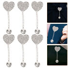 6 Heart Pearl Rhinestone Love Brooches with Tassel - Valentine's Day Gift-