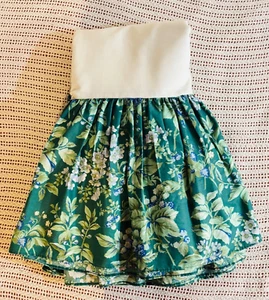VTG Laura Ashley BRAMBLE BERRY Green Floral Western Full Dust Ruffle Bed Skirt - Picture 1 of 12