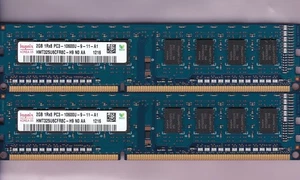 4GB 2x2GB PC3-10600 HYNIX HMT325U6CFR8C-H9 N0 AA DDR3-1333 Desktop Memory Kit - Picture 1 of 2