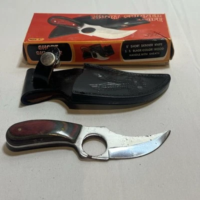 Cuchillo Colorido Nuevo SHORT SKINNER 202989MC Multicolor Madera Dedo Agujero Espiga Completa Foto 1 de 4