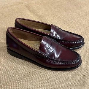Bass Weejuns Penny Halbschuhe Damenschuhe 6,5 burgunderrot Leder adrette Akadamie - Bild 1 von 14
