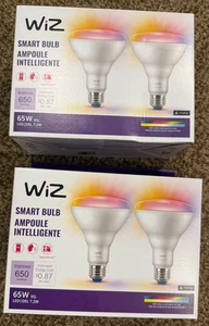 WIZ Connected White & Color Smart BR30 65-Watt Equivalent Wi-Fi 4-Pack - Picture 1 of 9