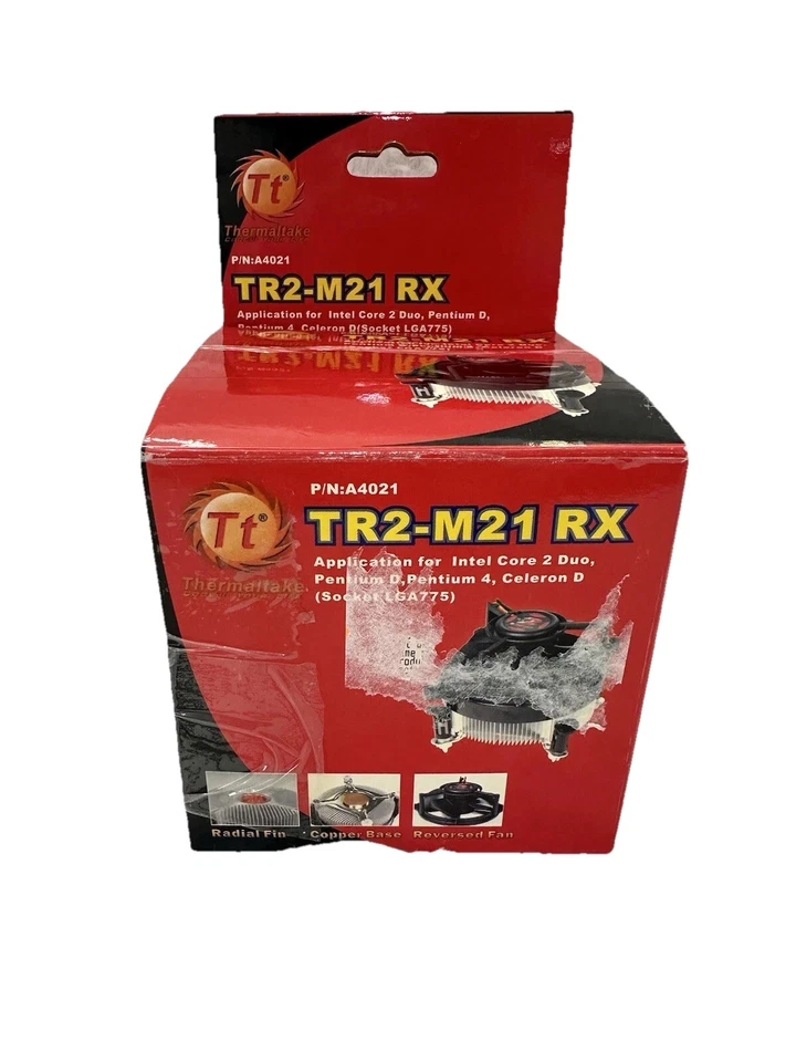 Thermaltake TR2-M21 RX Reversed Cooling Fan/Heatsink (Socket LGA775) New Open B. - Image 1 of 4