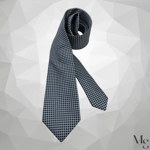 WINDSOR Gray & Brown Geometric Silk Tie Made In Italy 58"-3.25" EX COND - Picture 1 of 6