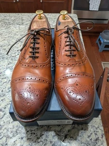 Cole Haan Kneeland Leather Brogue Cap Toe Oxford  British Tan  10.5 D Mint Cond. - Picture 1 of 20