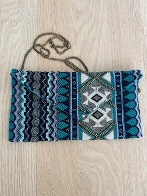 Bandolera convertible con cuentas bolso de mano bolso mezcla algodón lana Foto 1 de 4