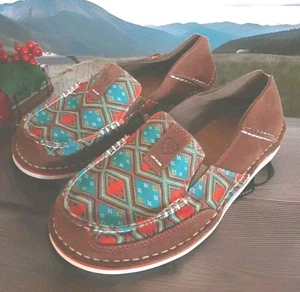 Ariat Ladies Cruiser Shoes Aztec Turquoise Slip On Loafer 10019890 Wmns Sz 6.5 - Picture 1 of 5