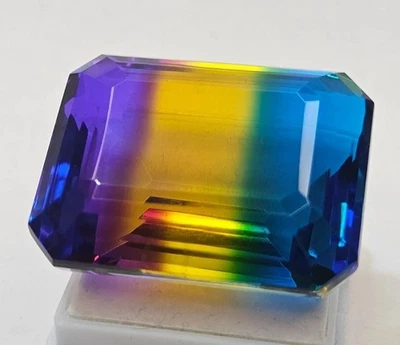 Tourmaline Bi-Colour Emerald Cut 100+ Ct Natural Loose EGL Certified Gemstone - Image 1 of 4