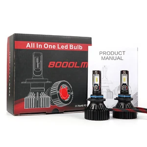 Kit de faros de alta potencia blancos T8 LED 80W 8000LM 6000K de 80 W - 9006 HB4 (C) - Imagen 1 de 8