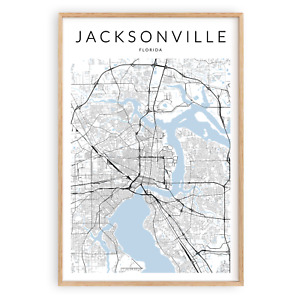 Jacksonville Florida Map Print, Florida Poster, Florida Gift, Florida Home