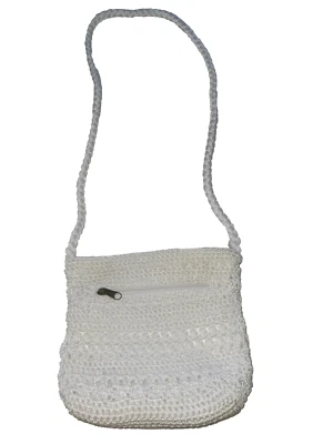 Croft & Barrow Blanco Crochet Bandolera Correa Bohemio Bolso Cartera 6.5"x9"x3" Foto 1 de 4