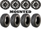 Kit 4 Moose Switchback Tires 28X10-14 On High Lifter Hl21 Black Wheels Can