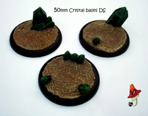 50mm Crystals Round Lipped  Scenic Resin Bases Warmachine Hordes Malifaux ds - Picture 1 of 4
