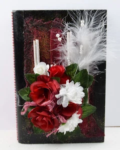 Salvadanaio in legno, matrimonio, confezione regalo, soldi, libretto risparmio, salvadanaio, legno, rose - Foto 1 di 4