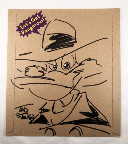 Tad Stones Signed Sketch Darkwing Duck COA Cover