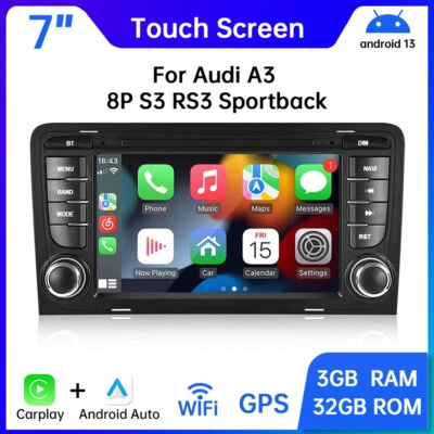 Android Auto Head Unit für Audi A3 S3 8P Sat Nav IPS BT GPS Stereo CarPlay Radio - Bild 1 von 4
