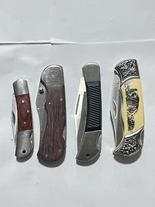 Lot of 4 Lockback Pocket Knives - Winchester - Sarge - NRA - Fighter Plus - Picture 1 of 16