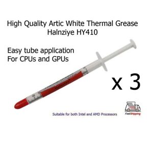 3 x Artic White Halnziye HY410 High Quality Thermal Heatsink Processor Paste