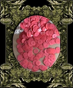 Lotto antico paillettes rosa fenicottero rotondo piatto 8 mm raro Francia Art Déco anni '30 NOS - Foto 1 di 6
