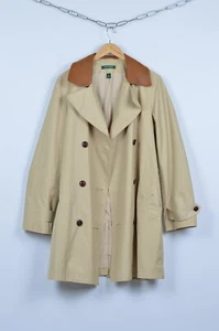 Lauren Ralph Lauren Trench green label with leather collar Size L - Picture 1 of 6