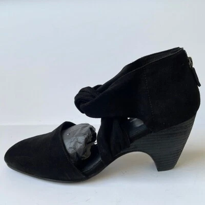 Eileen Fisher 'Mary' Twist Front Suede Wedge Pump in Black 11 - Image 1 of 4