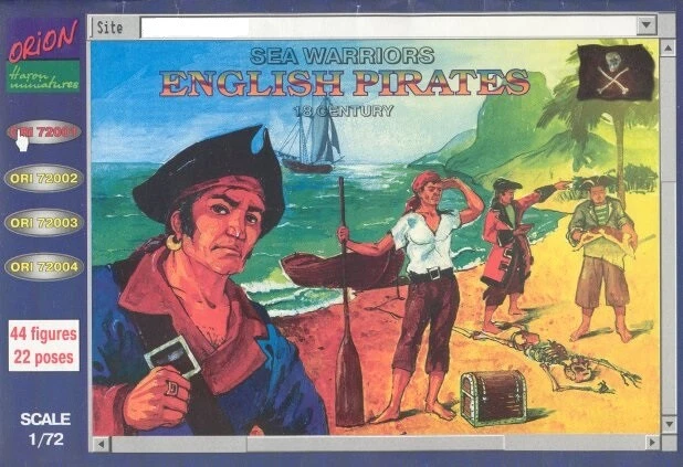 English Pirates 18 Century Sea Warriors 1/72 Plastic 44 Figures Orion 72001